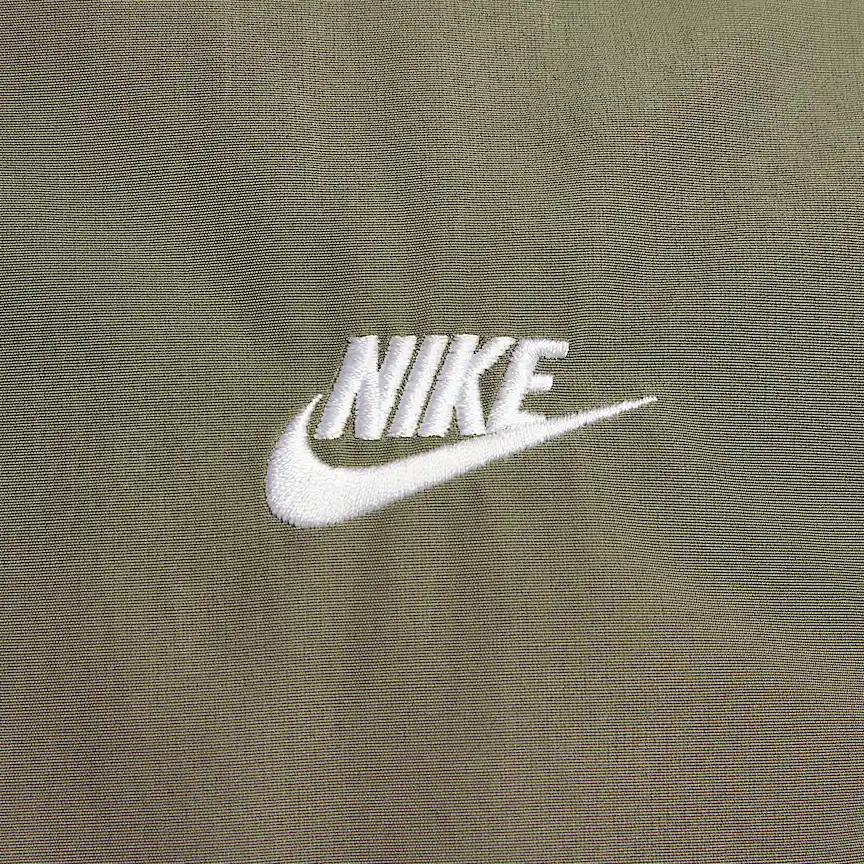New Nike Club Jacket Men's Medium Olive Green/White FZ0657-222