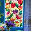 Laser-cut Multicoloured Tulip Floral Living Room Home Décor Glass Static Cling Sticker