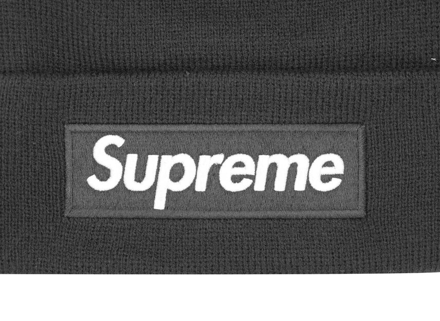 Supreme Шапка-бини New Era с логотипом-коробкой Черная 23FW