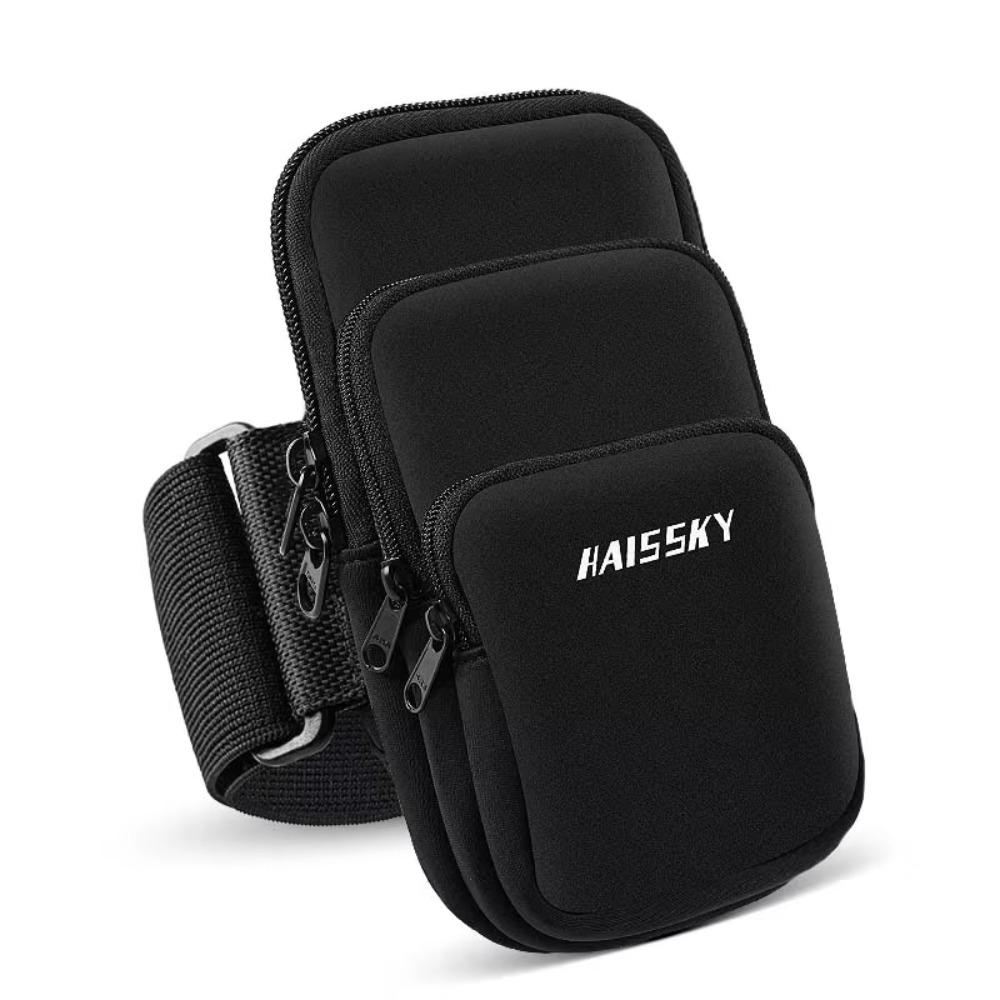 Large Capacity Running Phone Bags Three Pockets Mobile Phone Arm Bag Arm Band Pouch Outdoor Sports