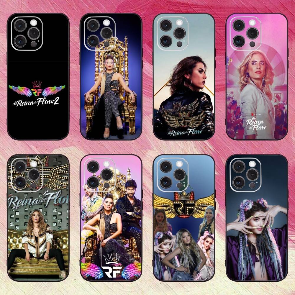 Q-Королева Фلو La Reina Del Flow-ES Чехол для телефона для iPhone 17, 16, 15, 14, 13, 12, 11 Plus, Pro Max, Другие Мягкий черный чехол