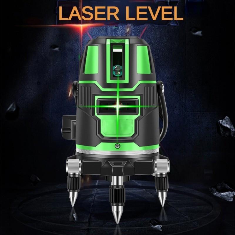 2/3/5 Линий Высокоточный Зеленый Свет Инфракрасный Уровень Автоматический Самонивелирующийся Лазерный Уровень 360° Горизонтальный Вертикальный Перекрестный Спиртовой Уровень