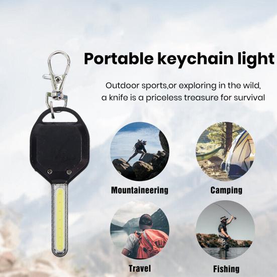 Yousheng Мини-светодиодный брелок-фонарик Супер яркий с высоким люменом 2 режима Компактный размер Портативный уличный фонарик COB Аварийный брелок для ключей