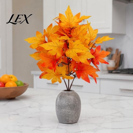 Realistic Artificial Tulips Maple Leaves, Faux Silk Hanging Plant for Home Decor, Cascading Flowers Leaves Wall Wedding Party DIY Floral Arrangements