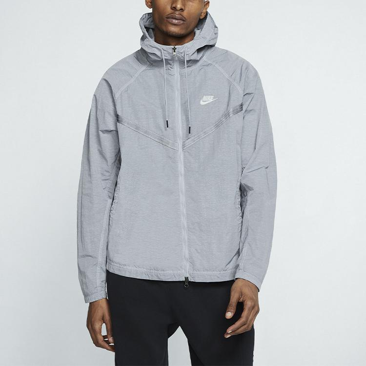 Nike Спортивная куртка Windrunner с капюшоном Мужские топы Wolf-Grey CJ4300-012