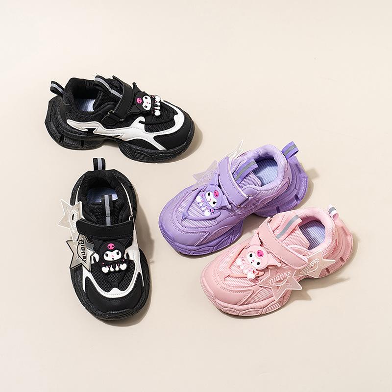 Девочки спортивная обувь мультяшная мода детская повседневная сетчатая обувь 2025 осень новинка сетчатая дышащая девочка папины кроссовки