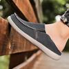 Men Outdoor Canvas Shoes Black Slip On Driving Shoes Casual Khaki Wide Head Cloth Shoes for Farther Plus Size Lightweight