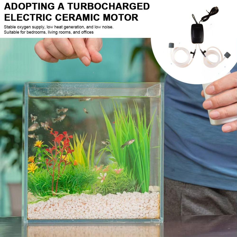 Mini Fish Tank Oxygen Pump Efficient USB Oxygenator Portable Aquarium Aerator Fish Farming