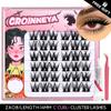 GROINNEYA DIY Eyelash Extension Kit Individual Lashes Cluster Mix Lash Clusters with Lash Bond and Seal and Lash Accessories