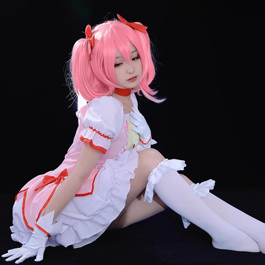 [Milky Time] Puella Magi Madoka Magica Канамэ Мадока Косплей парик (Парик + Костюм) на Хэллоуин