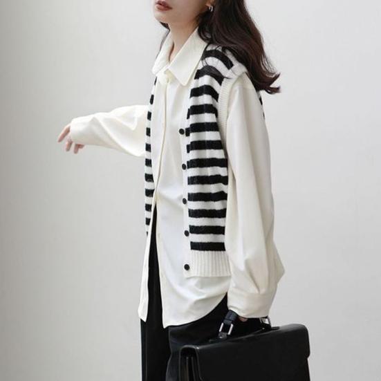 Женская рубашка однотонная с длинным рукавом и лацканами, повседневная рубашка свободного кроя для офиса и вечеринок, повседневная одежда