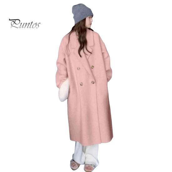 Женское зимнее пальто, двубортное, с отложным воротником, длинными рукавами, на пуговицах, свободный кардиган, шерстяное пальто средней длины для активного отдыха