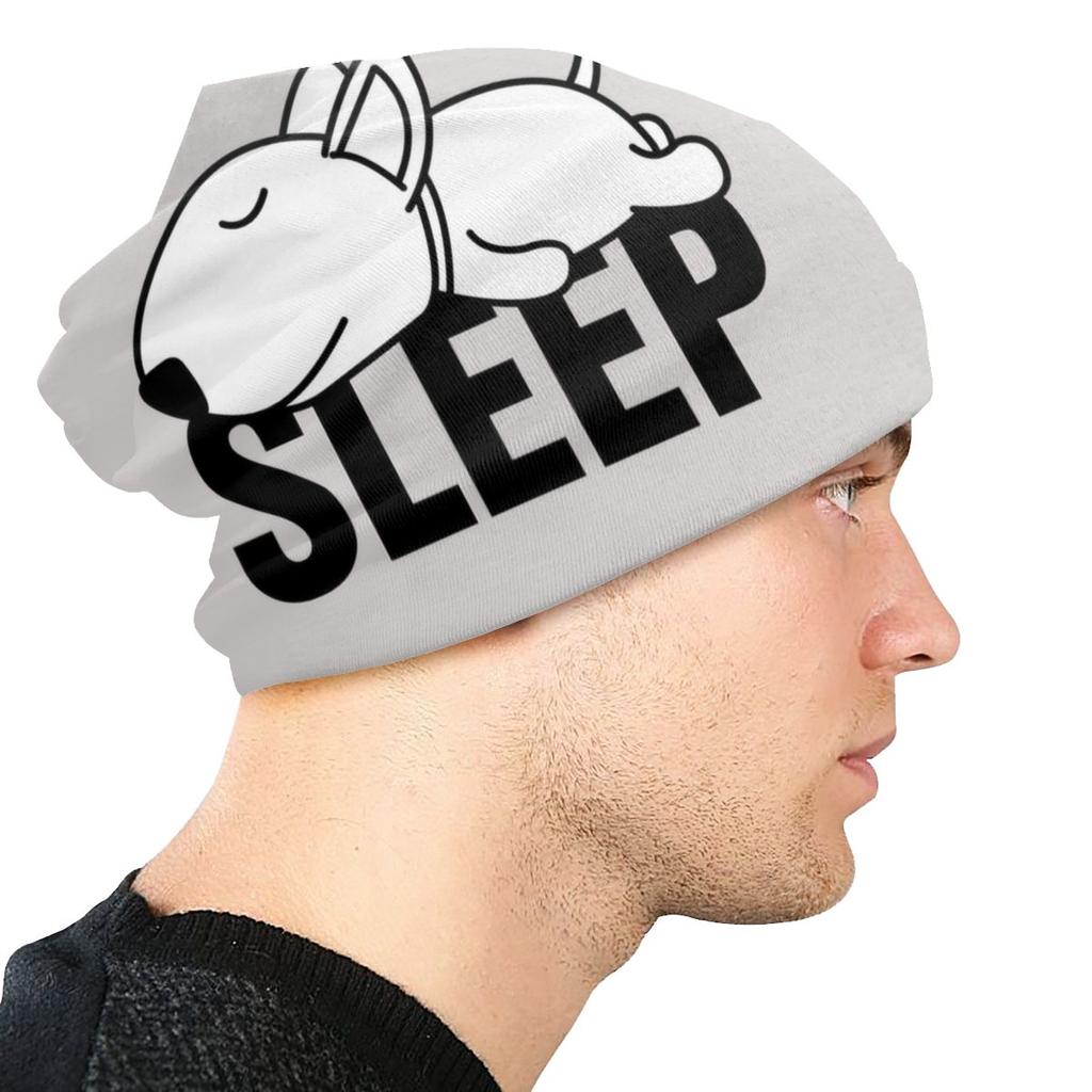 Шапки-бини с напуском для спящего бультерьера, собаки, женские шапки унисекс с животными, щенками, хип-хоп, вязаные шапочки с черепами, шапки для зимних лыж