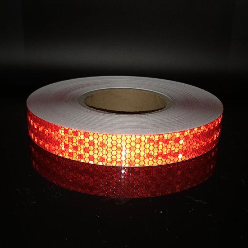 2.5cm*50m Red White Fluorescent Yellow Reflective Tapes High Visibility Waterproof Reflectors Stickers Strips For Motorcycle Car
