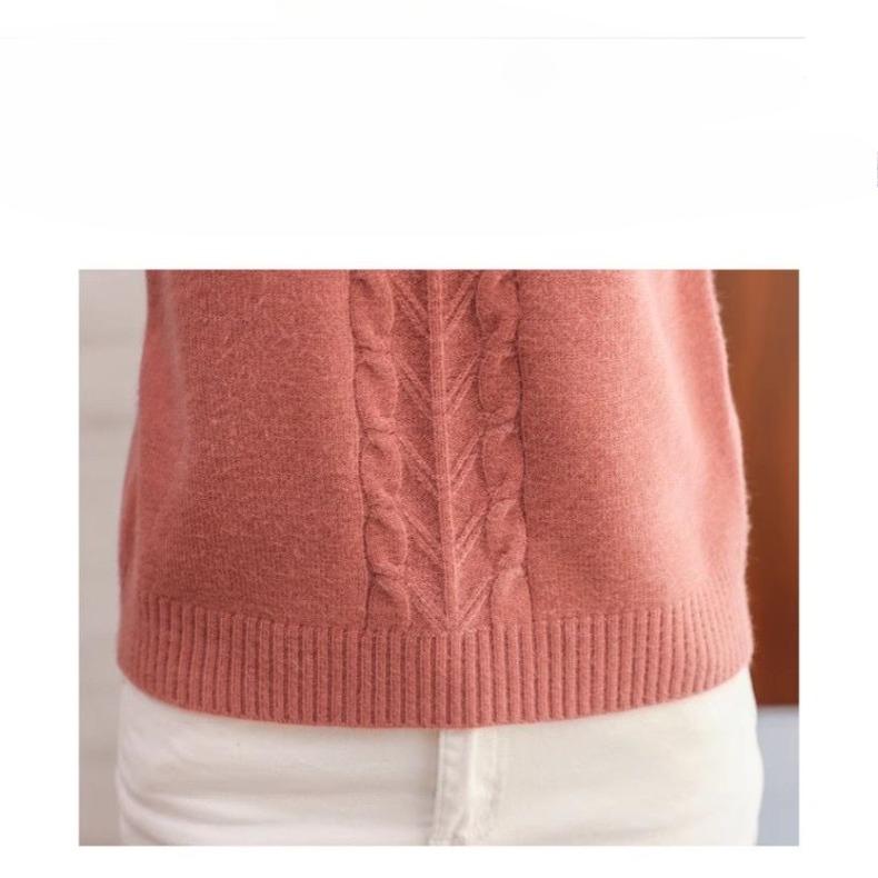 Вязаный свитер женский осенне-зимний полувысокий ворот вязаный внутренний свитер свободный теплый пуловер базовый свитер