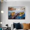 Абстрактные пейзажи, картина маслом на холсте, парусная лодка, корабль, постер и принт, настенная художественная картина, домашний декор, декор без рамы