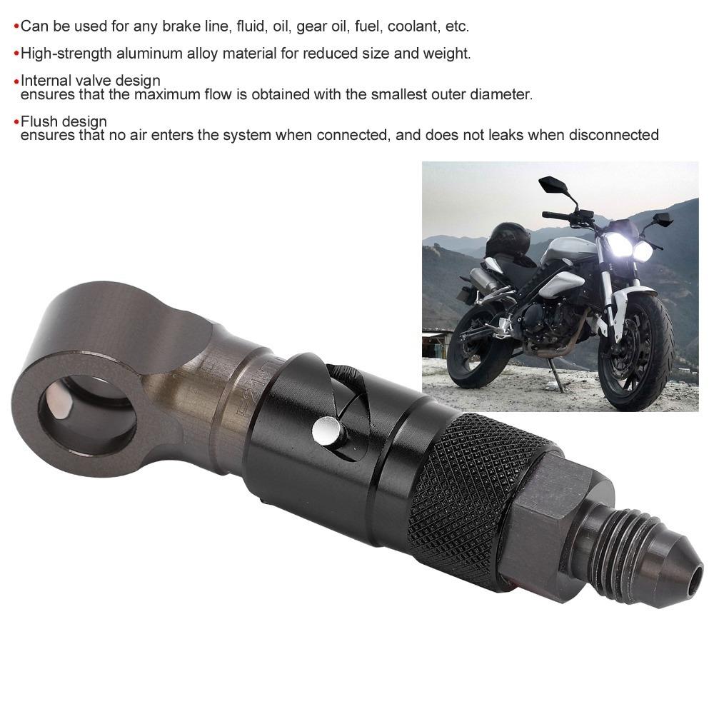 Aluminum Alloy Brake Hose Adapter Knurled Non-Slip Quick Disconnect Fitting Motorcycle Mod Shops