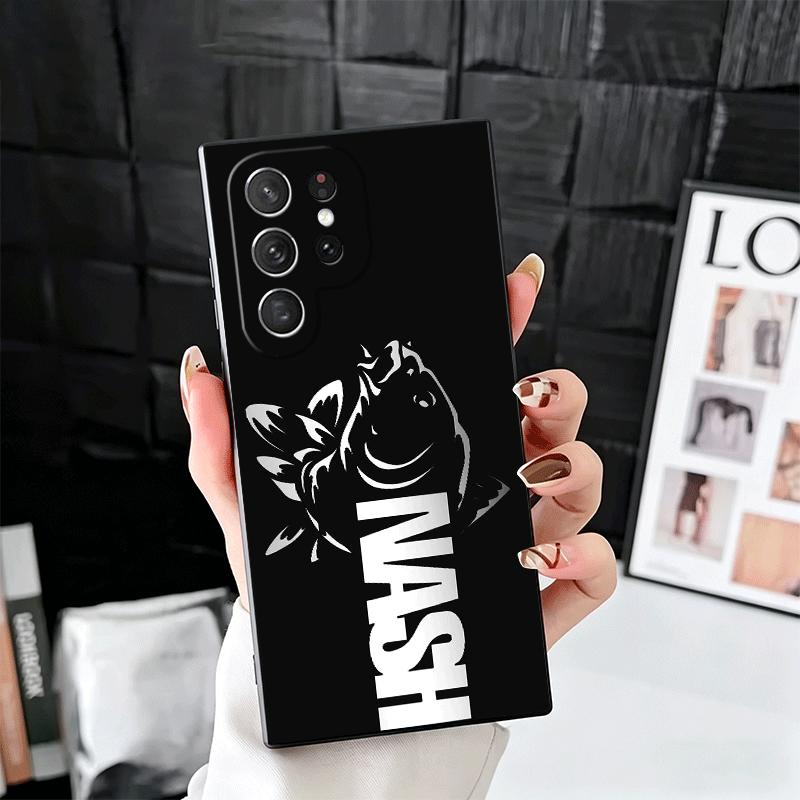 Nash Fishing Fish Mark Soft Phone Case for Samsung Galaxy S26 S25 Edge S24 Ultra S23 Plus S22 S21 FE S20 Black Cover Back Shell