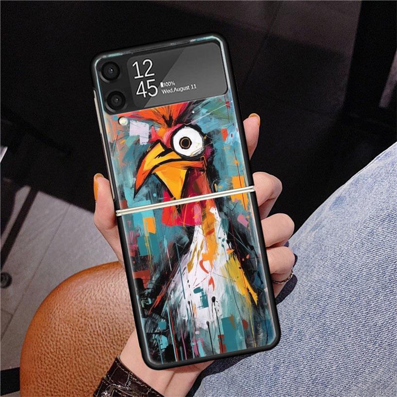 Chicken Hen Rooster Z Flip 7 Phnoe Case For Samsung Z Flip 6 5 4 3 5G Galaxy ZFlip7 ZFlip4 ZFlip5 ZFlip6 ZFlip3 Phone Cover
