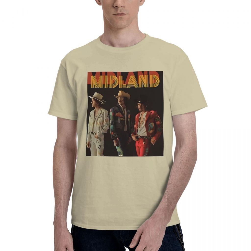 Midland Band 100 Хлопок Повседневный Дышащий Удобный Милый Дизайнерская Одежда Мужская Футболка с Графикой
