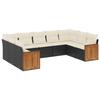VidaXL Salon de Jardin avec Coussins 9 pcs, Canapés de Terrasse, Ensemble de Meubles de Patio, Mobilier d'Extérieur, Noir 3227953