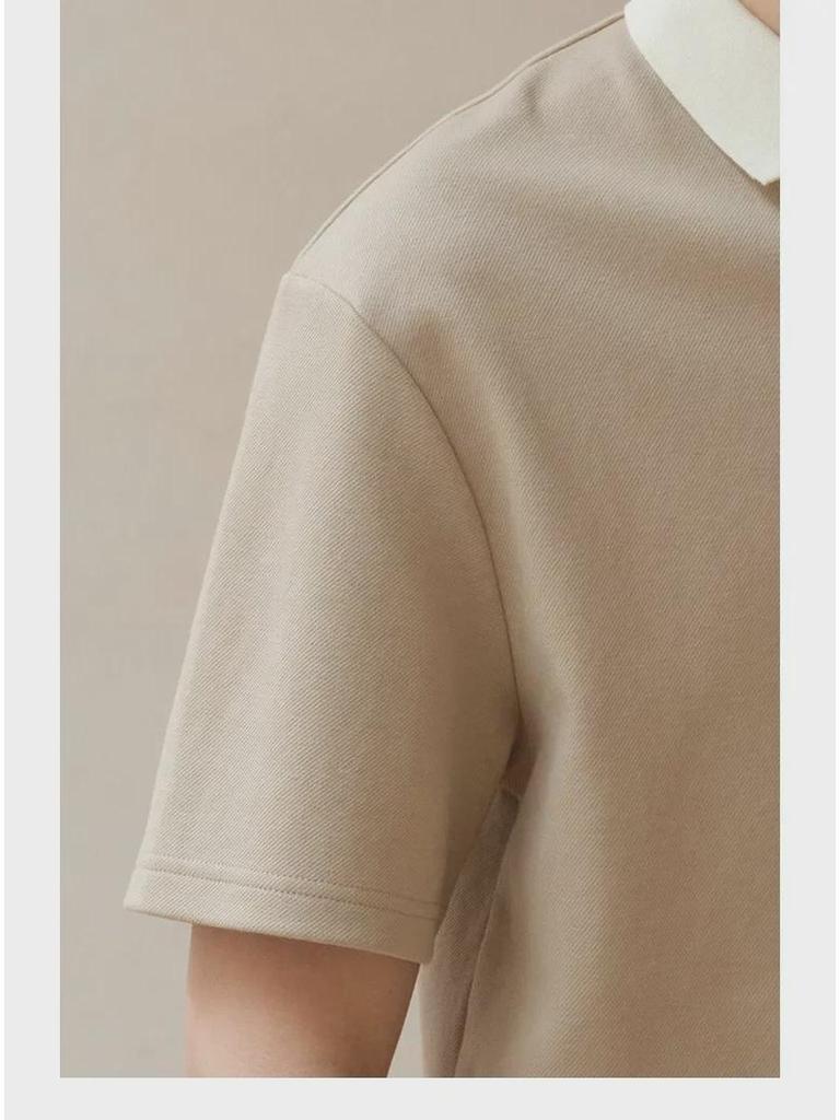 Мужская летняя повседневная однотонная рубашка поло