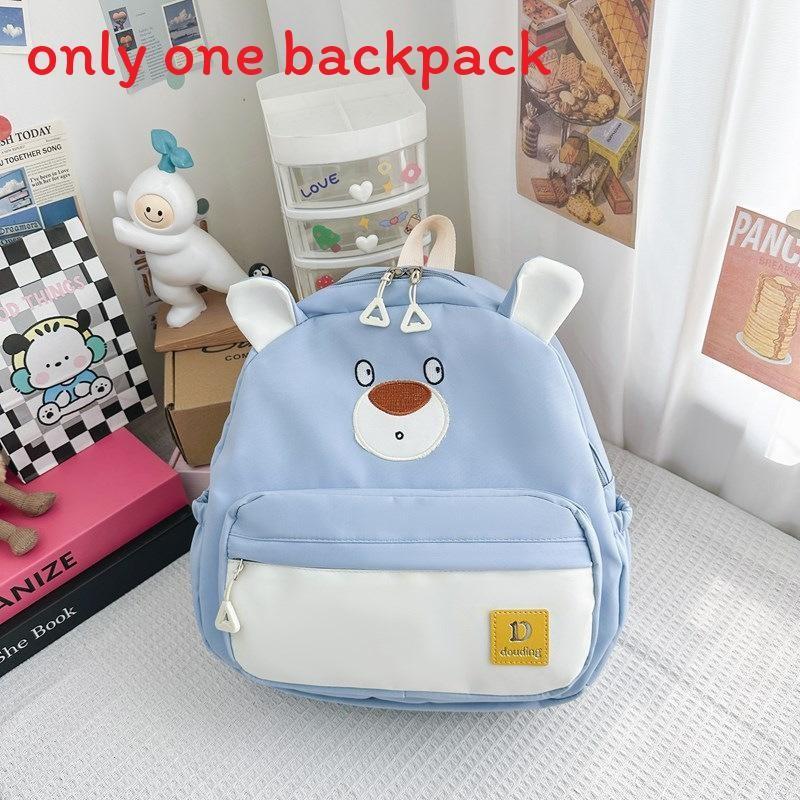 Children Bear Little Backpack Zipper Design Adjustable Shoulder Straps Schoolbag