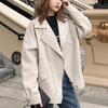 Women Faux Leather Jacket PU Loose Motorcycle Jackets Female Women Casual Streetwear Oversized Coat Korean Chic New Zippers Jackets