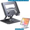 Регулируемая подставка для планшета из алюминиевого сплава, вращающееся на 360 ° основание, эргономичный складной и портативный держатель для планшета для ноутбука до 17 дюймов