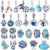 Новые Оригинальные Медные Синие Шармы Святая Мать Ладонь Сердце Кот Бусины Подвески Подходят для Браслета Ожерелья DIY Ювелирные Изделия Подарок