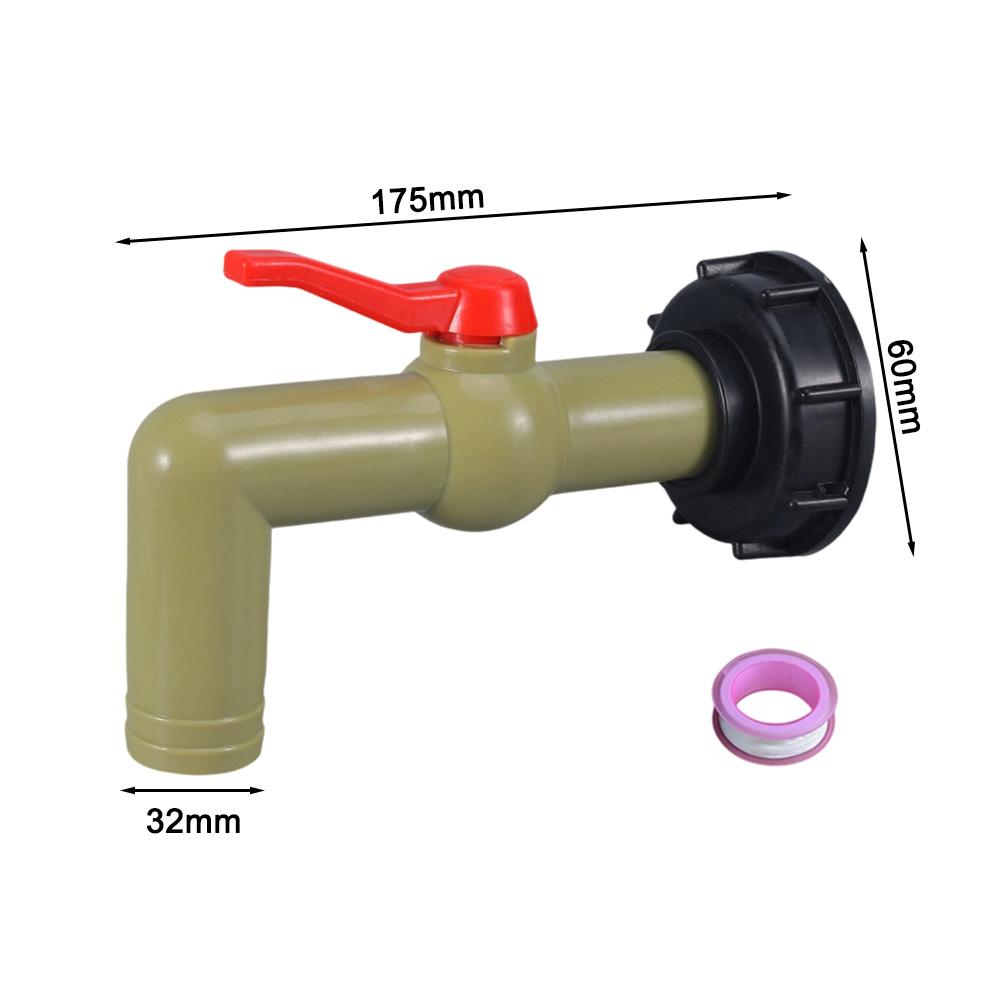 Plastic Faucet Set with Two Connectors Two Gaskets Two Conversion Covers and Tapes for 1000L Rainwater Tanks Easy Installation