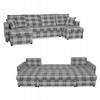Corner Sofa Winston BIG U Sleeping Function Family Furniture Plaid Grey