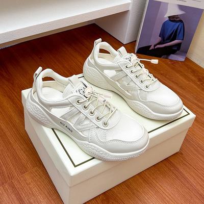 Женская летняя кожаная обувь, модная полая дышащая повседневная спортивная обувь, женская вулканизированная обувь, женские нескользящие кроссовки для ходьбы