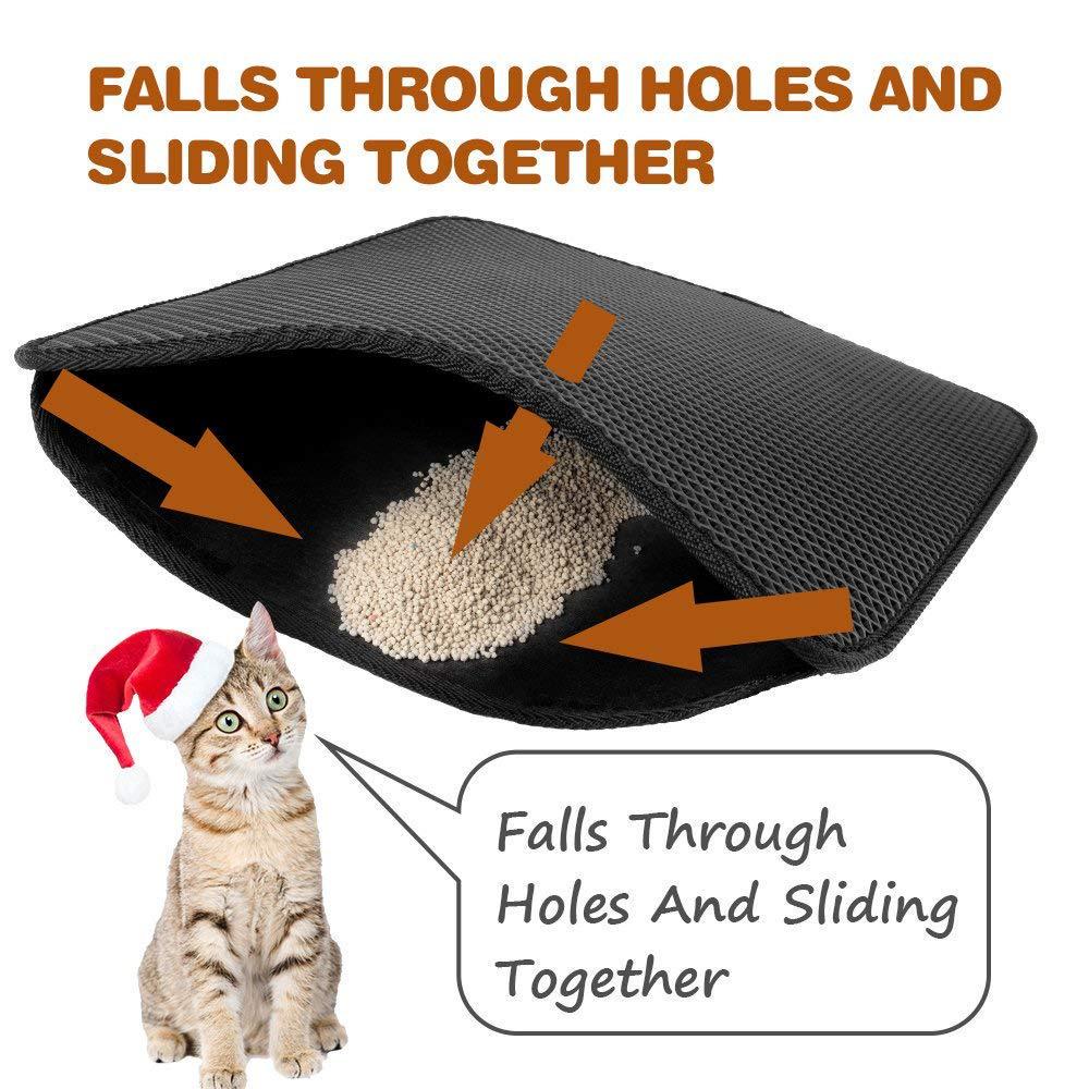 Non-slip Cat Litter Mat with Gift Waterproof Double Layer Pet Litter Box Mat Sand Cat Pad Bed Mat Clean Pad Cat Accessories