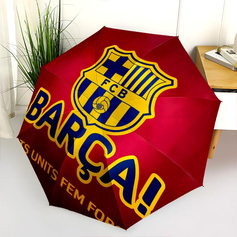 Узор FC Barcelona, автоматический складной зонт, портативная и складная конструкция, 8 спиц, рождественский или день рождения подарок.
