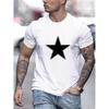 Black Star Graphic T-Shirt,Soft Breathable & Fade-Resistant, Classic Fit for Daily Casual Wear