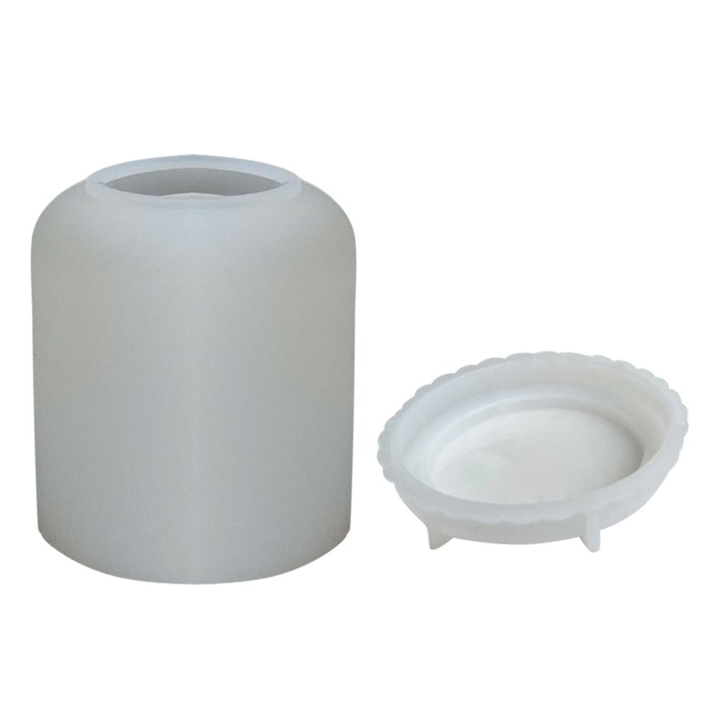 Clay Tools Handmade Silicone Mould with Cover Round Stripe Bottle Candle Molds 3D Art Wax Mold