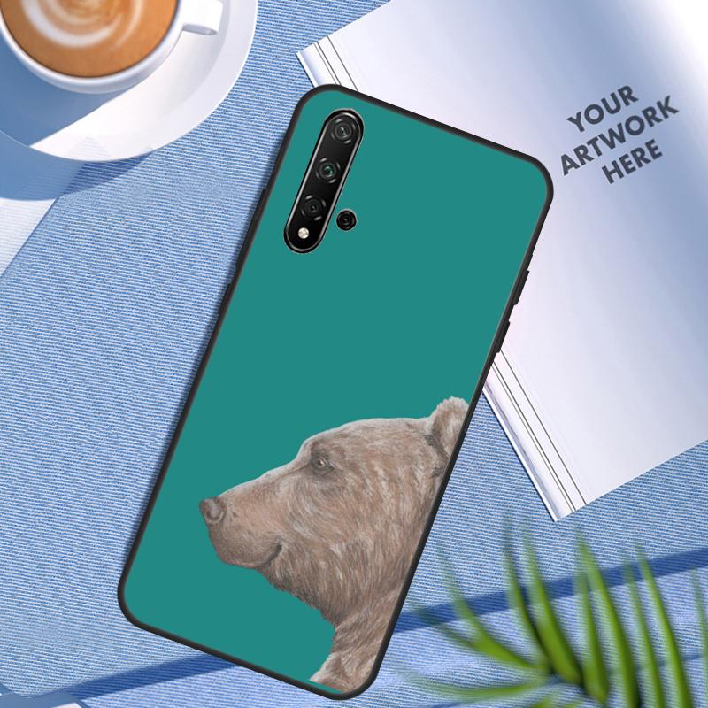 Cartoon Grizzly Bear For Huawei Nova 12i 8i 7i 3i 11 9 10 SE Y60 Y61 Y70 Y72 Y73 Y90 Y91 P20 P30 Pro P40 Lite Case