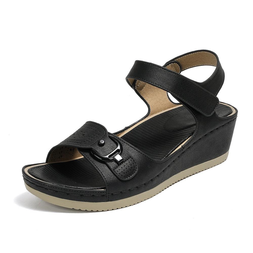 Новые летние сандалии на нескользящей подошве, женские, на танкетке и платформе, женская обувь