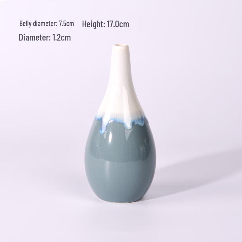 Элегантная керамическая ваза с глазурью «текучесть»