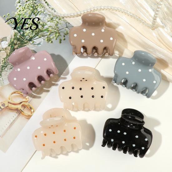 Thin Hair Claw for Women, Small Size Back Head Clip, Dot Half-up Clip Print Shower Claw, Korean Style Accessory