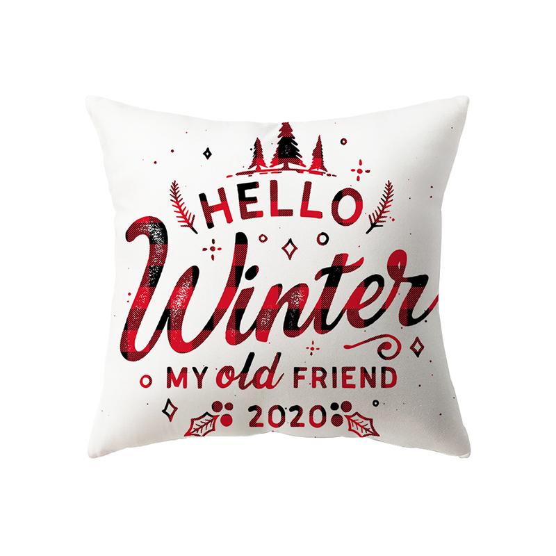 Рождественская тема Санта-Клаус с принтом, полиэстеровый чехол для подушки, домашняя гостиная, украшение для дивана, подушка, наволочка