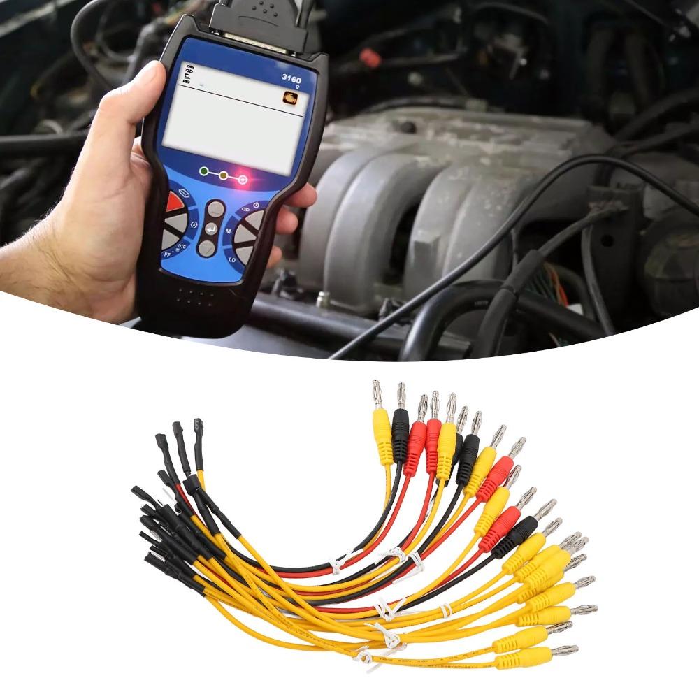 20PCS 3-Color 20 Pin Jumper Cable 4mm Banana Plug OBD2 Breakout Box  Wiring Short Circuit Checking