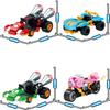 Mario Kart Racing Series Cool Dad King Boy Sports Car Mini Building Blocks Toy Set STEM Educational Creative Toy 4pcs