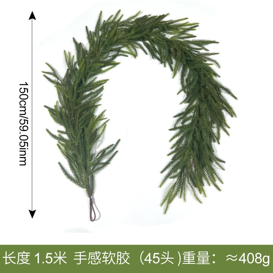 1.8 Meters Plastic Pine And Cypress Rattan Green Wedding Christmas Day Decoration Simulation Rattan Pine Needles Fake Plant Wall Hanging