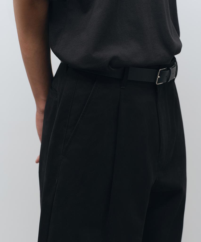 MUSINSA STANDARD Brushed One-Tuck Wide Chino Pants [Black]