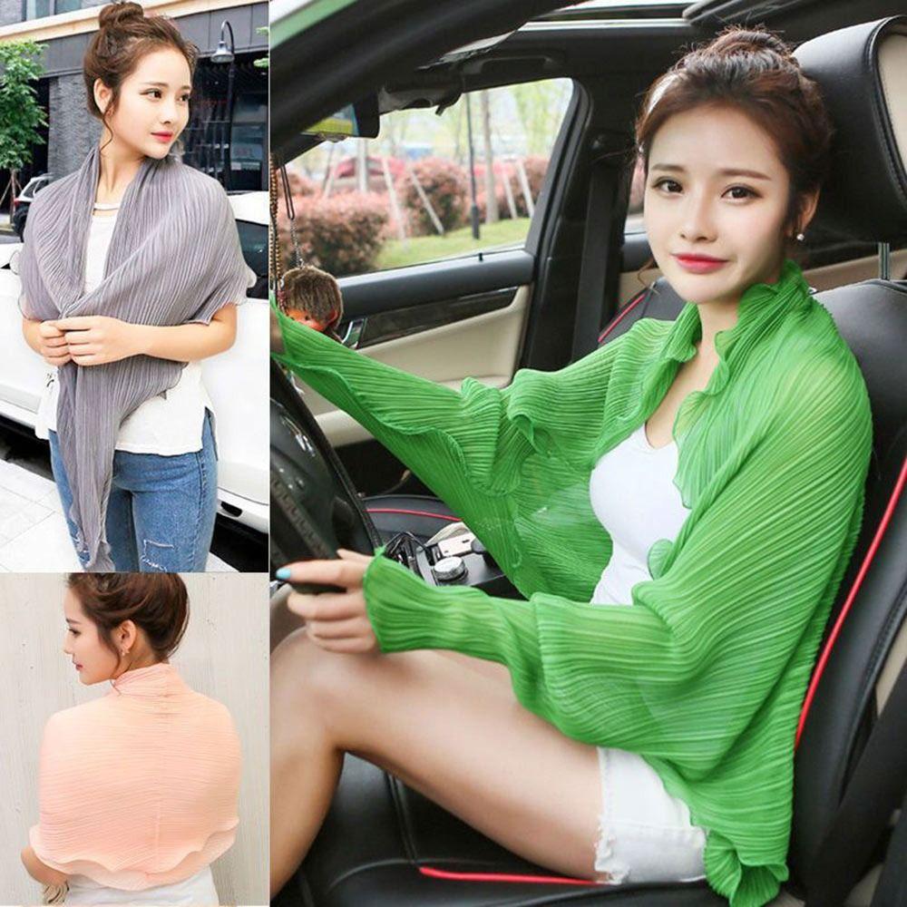 Women Chiffon Sun Block Protective Sun Protection Sleeves Arm Sleeves Shawl Scarf Driving Sleeves