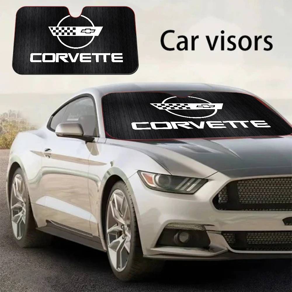 C-Corvette Novelty Car Front Windshield Sunshade 70x130cm Cartoon Foils Car Window Windscreen CoverWindshield Sunshades 1