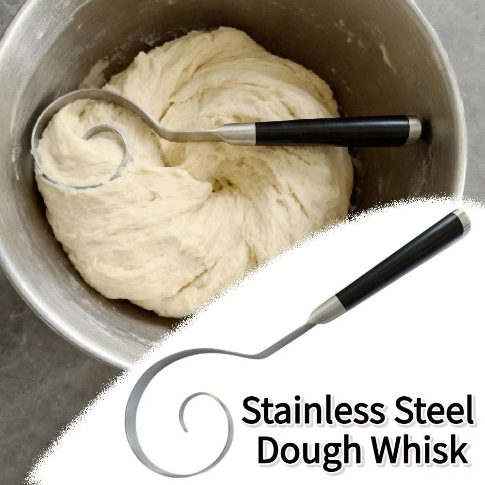 Rust-proof Stainless Steel Dough Whisk Handheld Dough Blending Tool Pastry Making