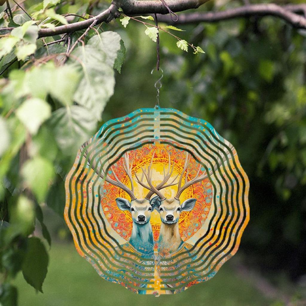 10 Inch Hanging Wind Chimes with 360 Degree Hook Exquisite Design for Balcony Garden Courtyard Decoration Spring Summer Artistic Dynamic Gift